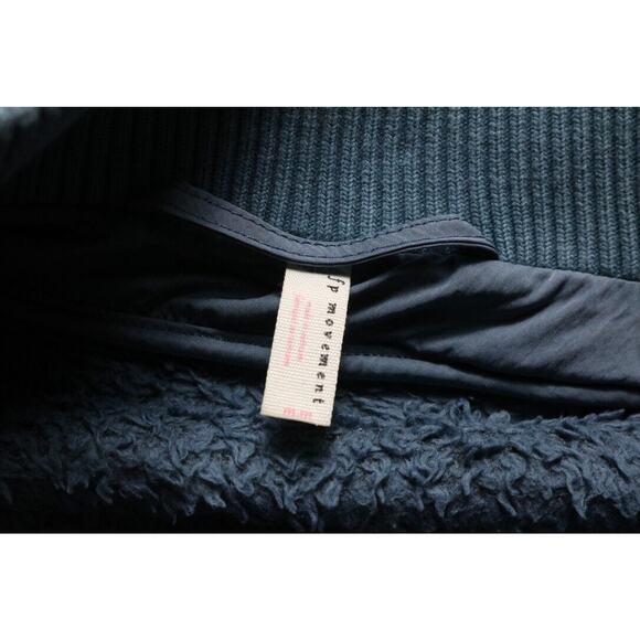 Free People Movement Jacket Womens Medium Blue Gear Up Sherpa Bomber Coat - Picture 5 of 8